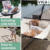 VITA5 Hammock Stand with Sidetable Two Person Heavy Duty 200 kg Beige view 2