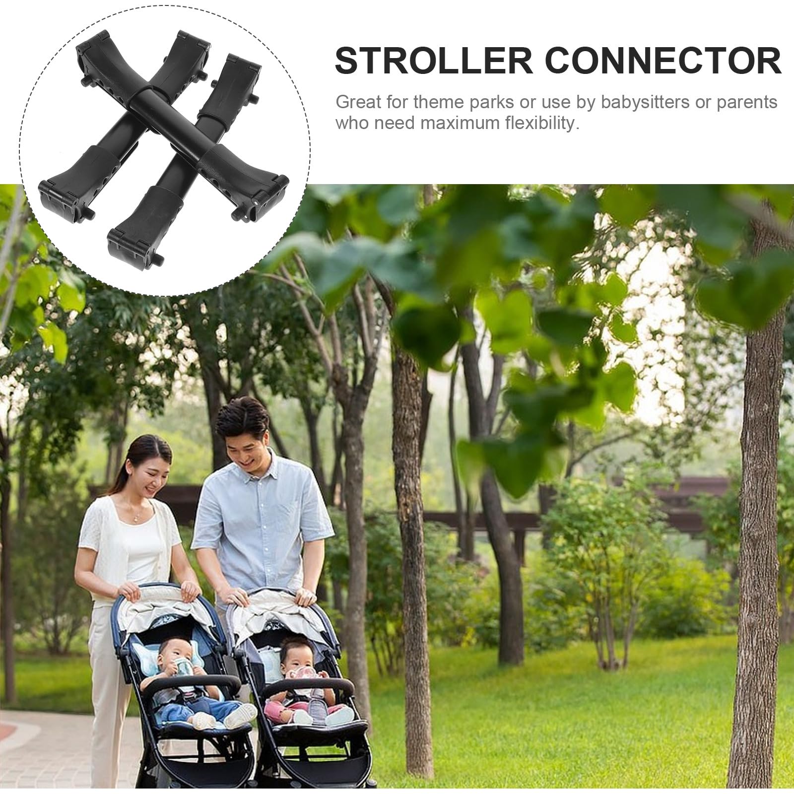 3pcs Stroller Cart Connector Stroller for Twins Car Gadgets Universal Stroller Pushchair Connector Universal Stroller Connector Twin Stroller Connector Stroller Accessories Black
