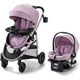 Graco Modes Pramette 3-in-1 Travel System (Stroller &amp; Car Seat), Lilac Mod | 3 Modes: Infant Car Seat Carrier &amp; Pramette, Toddler Stroller; Reversible Stroller Seat; One-Hand Fold, Travel-Ready