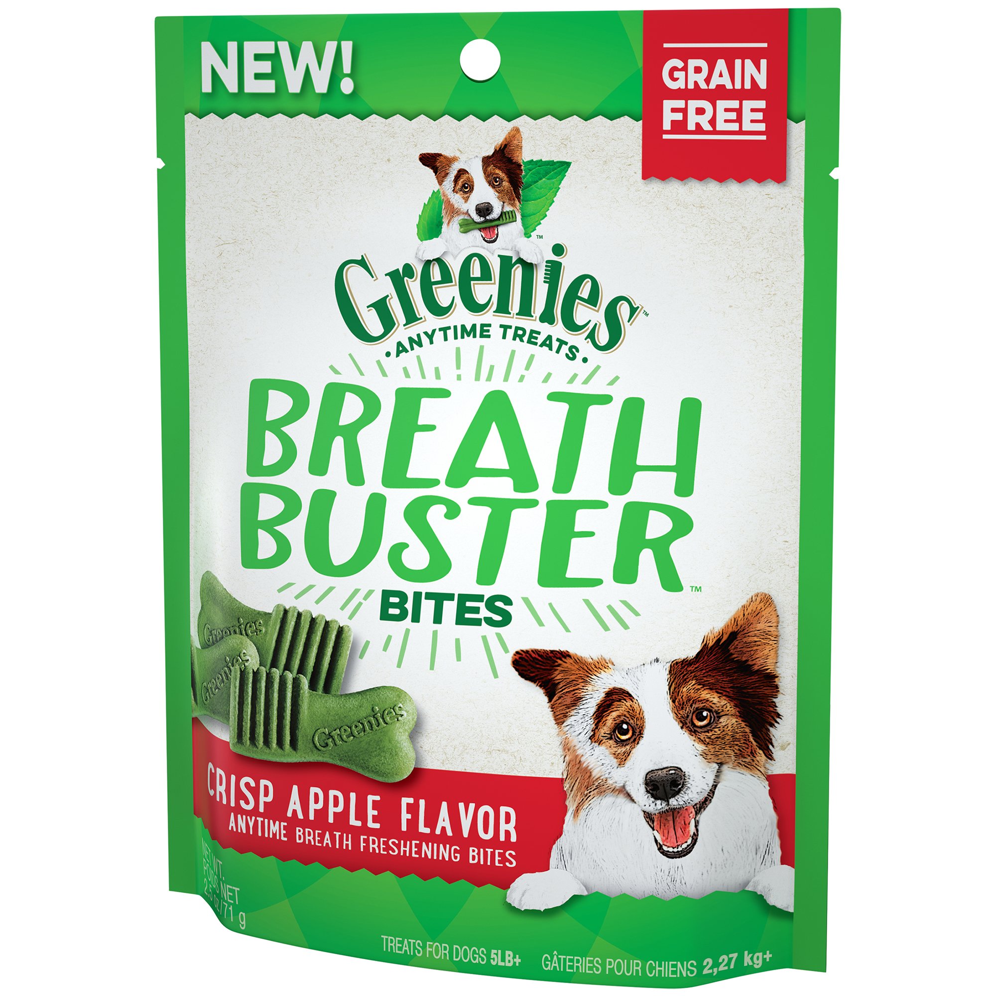 GREENIES BREATH BUSTER Bites Crisp Apple Flavor Treats for Dogs 2.5