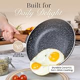Nuovva Non Stick Pots and Pans Set Induction Marble 5pc with Lids view 7