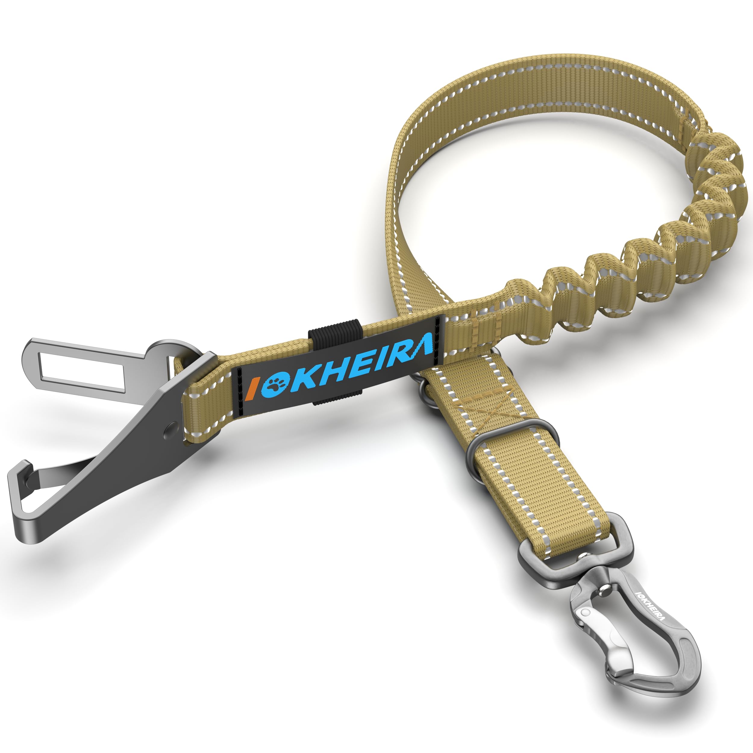 IOKHEIRA Dog Seat Belts (Light brown)