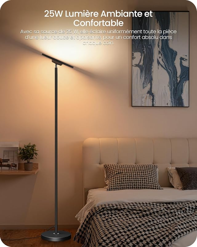 Compatible avec Alexa, Sync. Musicale, 30 W, Lumineuse Ajustable de 10-100%, Minuterie, pour Salon, Noir