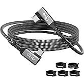 2FT USB C Cable 90 Degree, USB C 3.1 Gen 2 Cable, 4K Monitor Video Output, 10Gbps High Speed Data Transfer, 100W Fast Charging, Compatible with iPhone 17, MacBook, Dell XPS, CarPlay, Portable Monitor