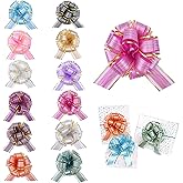 12 Pcs 6 Inch Large Pull Bows, Wedding Gift Ribbon Bow, Party Birthday Holiday Gift Wrapping Bow, Present Decoration Bow