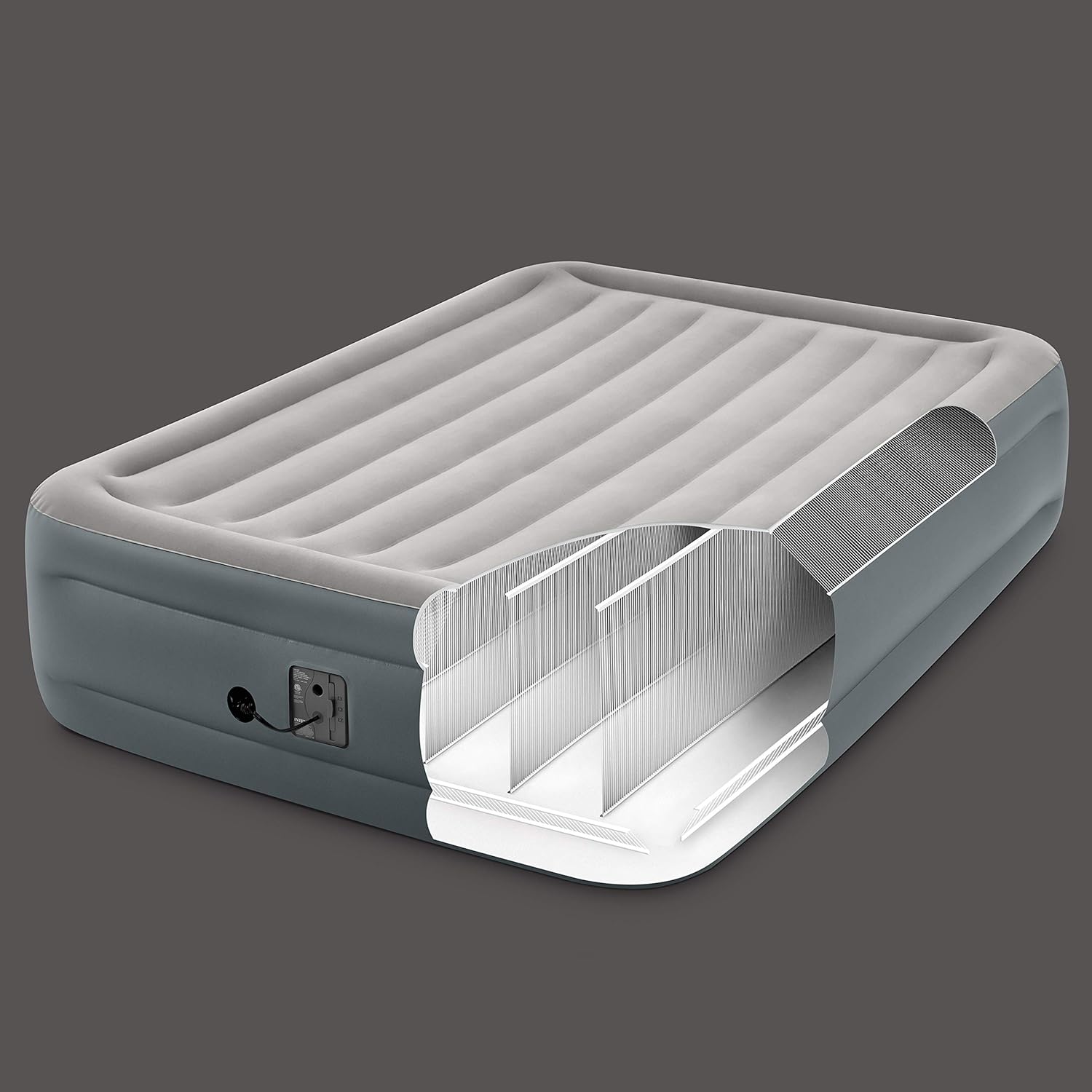 Intex Dura-Beam Series Essential Rest Airbed with Internal Electric Pump, Bed Height 18", Queen: Sports & Outdoors