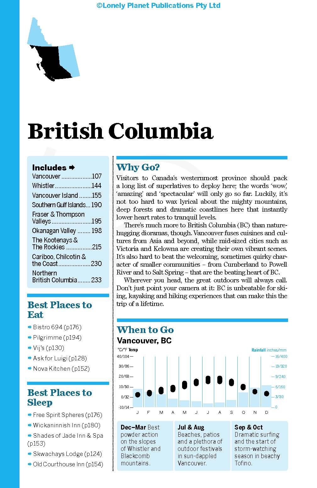 Lonely Planet British Columbia & the Canadian Rockies (Regional Guide) Lonely Planet British Columbia & the Canadian Rockies (Regional Guide) Paperback