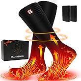 SVPRO Heated Socks for Men Women, 4000mAh Battery Heating Warm Socks, Rechargeable Heated Hunting Socks Winter Warm Thermal Foot Warmer Electric Socks for Camping Skiing Hiking