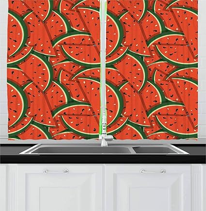 Amazon Com Ambesonne Fruits Kitchen Curtains Refreshing