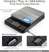 BOMATA Large Kitchen Scale 5kg 0.1g Precision USB Rechargeable Bakery Scale view 5