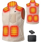 Zylyva Heated Vest Men with Battery Pack 18400mAh, 7.4V Electric Fuzzy Fleece Thermal Vest, Washable Rechargeable Warm Vests