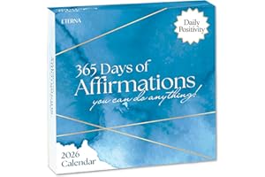 ETERNA GOODS 2026 Positive Affirmations Daily Desktop Calendar | 365 Days Of Affirmations To Motivate, Inspire, and Calm. Positive Self Care Daily Ritual To Nourish The Soul. Daily Rip Off Calendar To Encourage Positivity