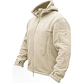 TACVASEN Tactical Jacket for Men Fleece Jackets Full Zip Military Hoodies Windproof Warm Winter Coat Outdoor Hunting