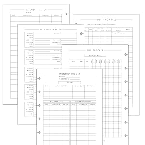 Home Finance Kit for the Mini Happy Planner, Fits 7-Disc Notebook, One Year Supply, 4.26"x7" (Planner Not Included)