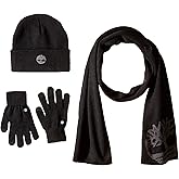 Timberland Double Layer Scarf, Cuffed Beanie & Magic Glove Gift Set Accessory, black, One Size