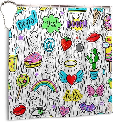 Amazon 絵文字 ポップアート手描き漫画スタイルアイクリームレインボードーナツリップハートバナナゴースト 家の装飾シャワーカーテン1cmx1cm シャワーカーテン ホーム キッチン オンライン通販 Amazon 絵文字 ポップアート手描き漫画スタイルアイクリームレインボードーナツリップハートバナナゴースト 家の装飾シャワーカーテン1cmx1cm シャワーカーテン ホーム キッチン オンライン通販