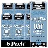 Califia Farms - Oat Barista Blend Oat Milk, 32 Oz (Pack of 6), Shelf Stable, Dairy Free, Plant Based, Vegan, Gluten Free, Non GMO, High Calcium, Milk Frother, Creamer, Oatmilk