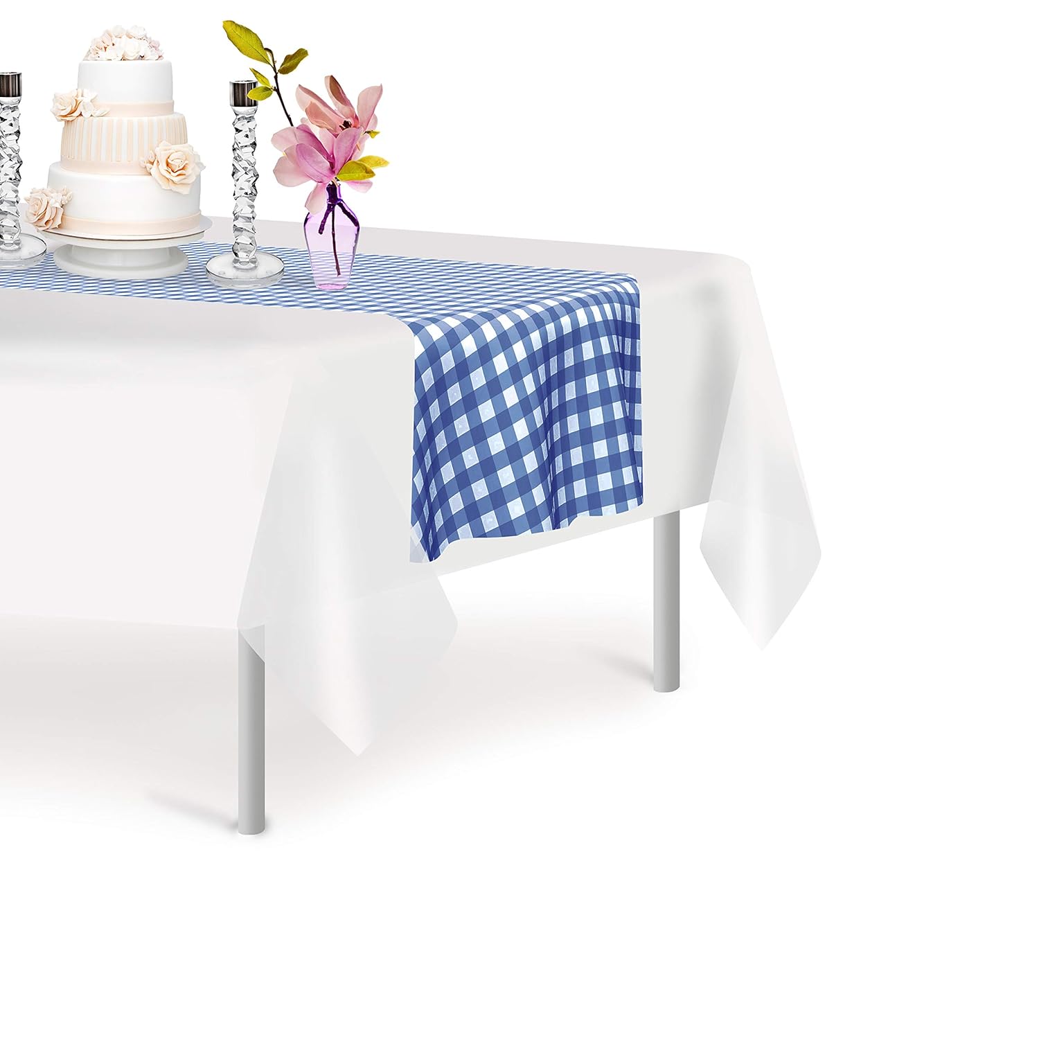 Best blue and white checked table runner