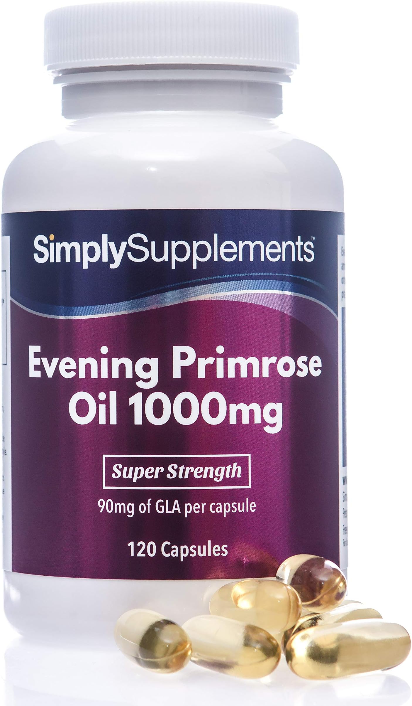 Evening Primrose Oil 1000mg Capsules | Supports Hormonal Balance & Healthy Skin | with Added Vitamins B6 & E | 120 Softgels Capsules | GMP-Certified & UK-Made