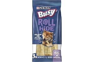 Purina Busy Rawhide Small/Medium Breed Dog Bones, Rollhide - (Pack of 12) 3 ct. Pouches