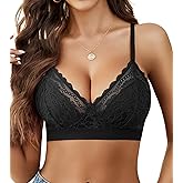 Avidlove Bralettes for Womens Lace Racerback Bras Wireless Unlined Bralette Comfy Bra Sexy Lingerie Tops