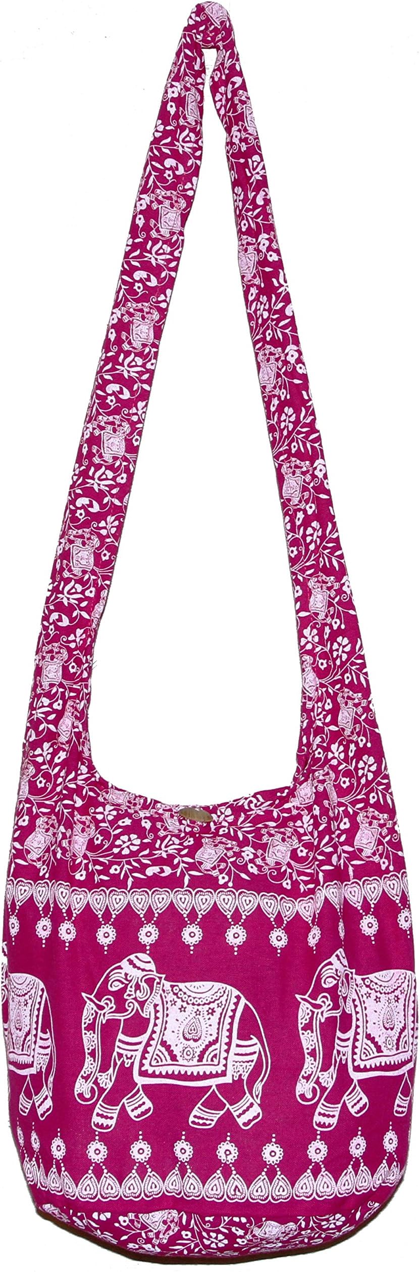 Elephant Bohemian Vintage Hobo Hippie Crossbody Bag Purse with 33 inch