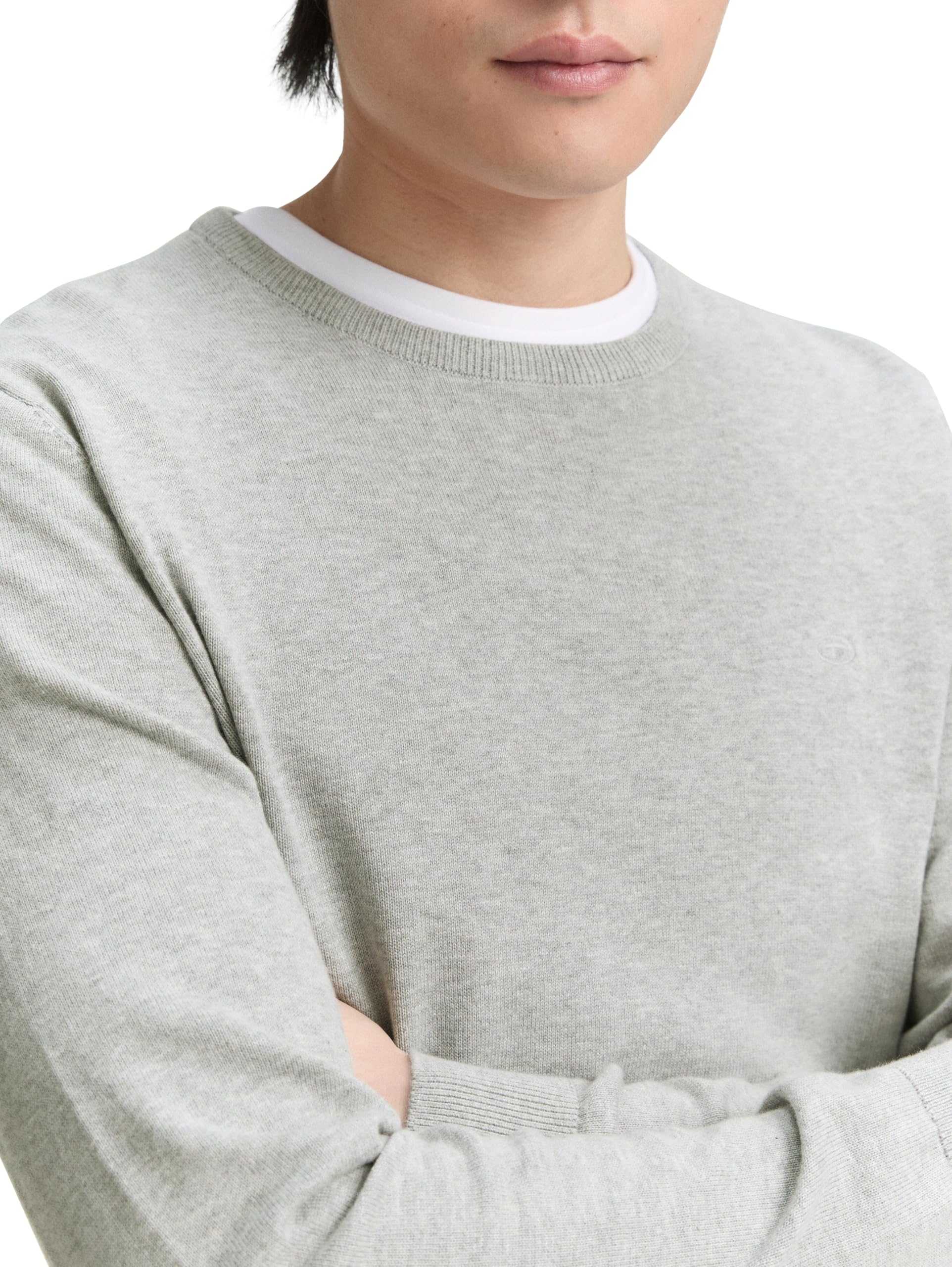 TOM TAILOR Herren Basic Strickpullover mit Crewneck 6