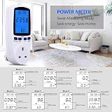 MECHEER Power Meter Plug Energy Monitor with Backlight 180° LCD UK Plug view 4