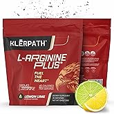 Klerpath L-Arginine Plus Powder with 5110 mg L-Arginine and 1010 mg L-Citrulline - Nitric Oxide Supplement for Blood Flow and Circulation - Lemon Lime Flavor 13.4 Ounces