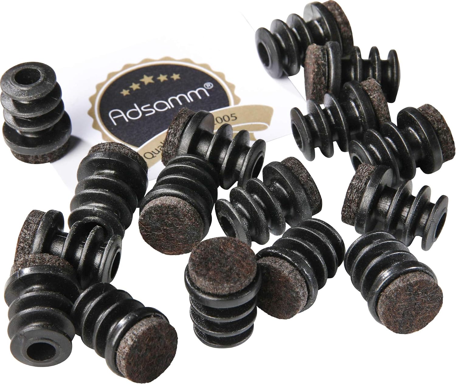 Adsamm® / 16 x Felt glides for tubes / black / diameter 14 - Image 4
