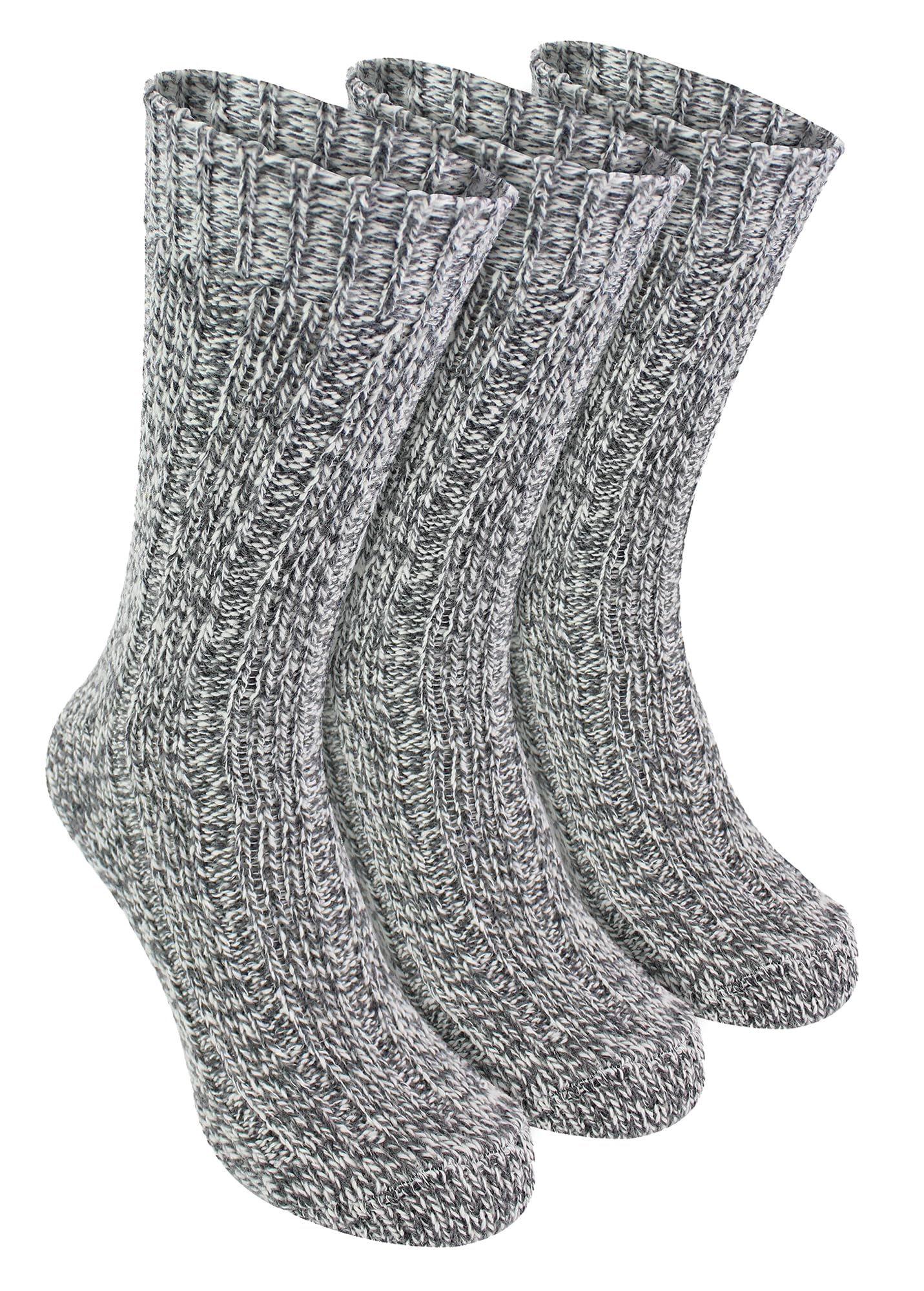 Workforce - 3 Pair Mens Thick Warm Wool Rich Padded Heavy Duty Knit Grey or Navy Hiking/Work Boot Socks Size 6-11 UK (3 Pack, WFH0025GRY)