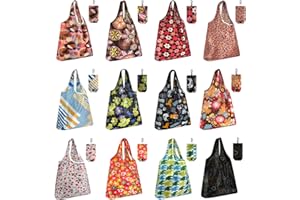 FEPITO Reusable Grocery Bags Shopping Bags 50LBS Foldable Fashion Bags Waterproof Nylon Reusable Grocery Bags