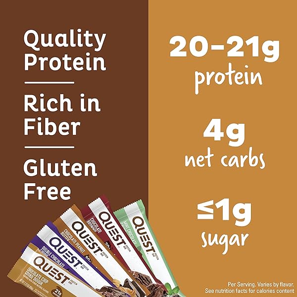 QUEST NUTRITION CHOCOLATE LOVERS VARIETY PACK, HIGH PROTEIN, LOW CARB, GLUTEN FREE, KETO FRIENDLY, 12 COUNT