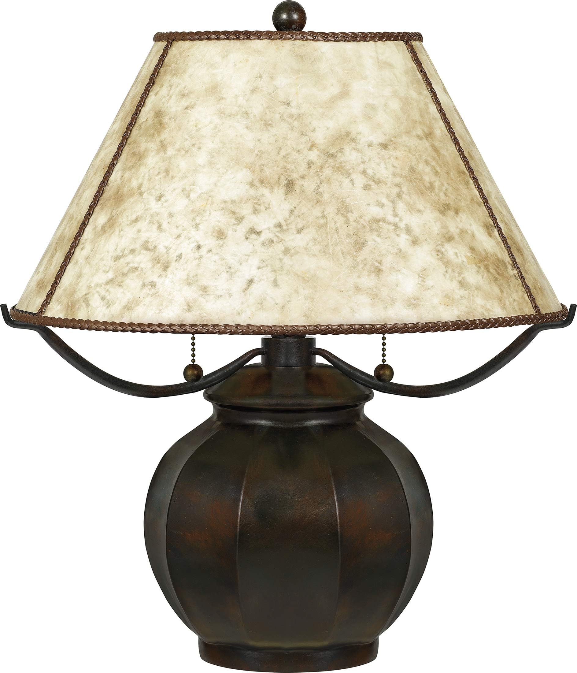 Quoizel MC5207TVA Mica Naturals Table Lamp, 2-Light 120 Watts, Valiant Bronze