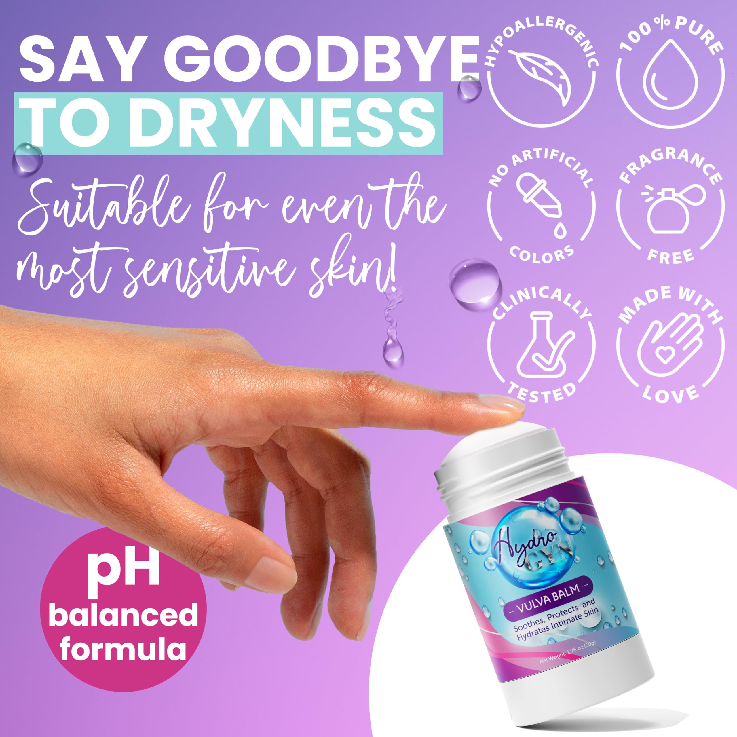 HydroGyn Vulva Balm | Vaginal Moisturizer & Menopause Support | Relieves Feminine Dryness, Itching & Irritation | Hormone-Free Vaginal Moisturizer for Women | pH Balanced Daily Intimate Skin Care