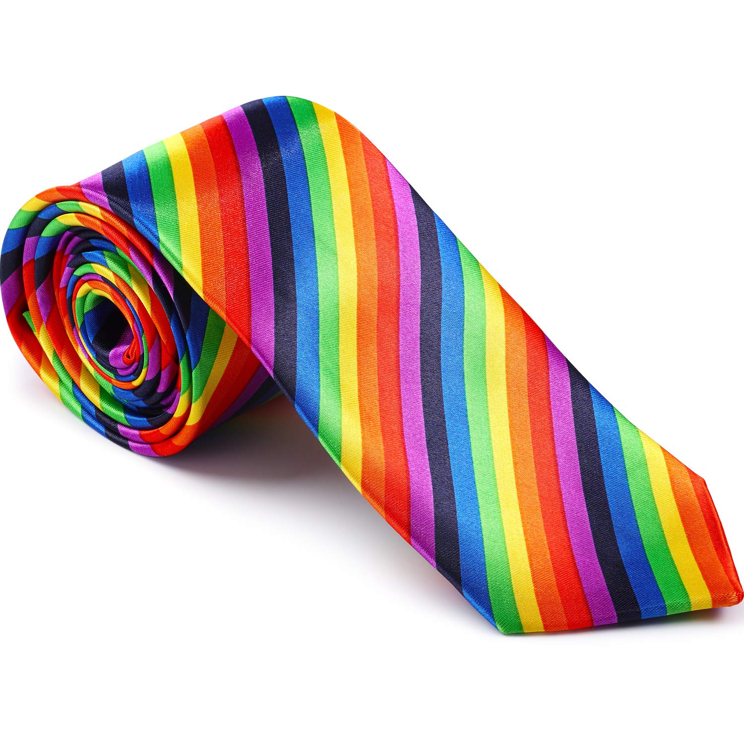 SATINIOR Pride Tie Rainbow Stripe Necktie for Pride Festival Carnival Fancy Dress Party Daily Wear