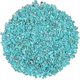SUNYIK Howlite Turquoise Tumbled Chips Stone Crushed Pieces Irregular Shaped Stones 1pound(about 460 gram)