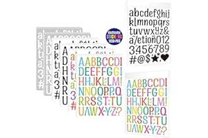 SACDRL 30 Sheets Letter Stickers, 1650 Alphabet Vinyl Self-Adhesive Letters, 1 Inch Black ABC for DIY Mailbox House Numbers, Scrapbooking Embellishments & Decorations (A4)