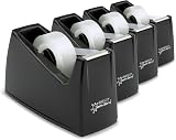 Rapesco 1741 Business Pack 4 Tape Dispensers 4 Clear Tapes Black