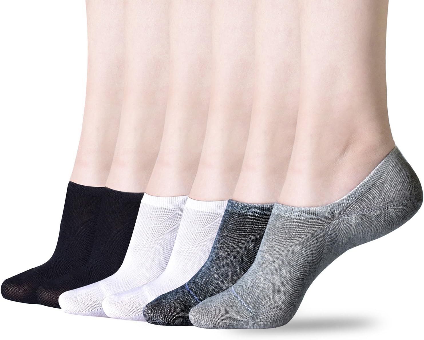 No Show Socks for Women, 3-15 Pairs Thin Casual Invisible Non Slip Flat Boat Line Socks