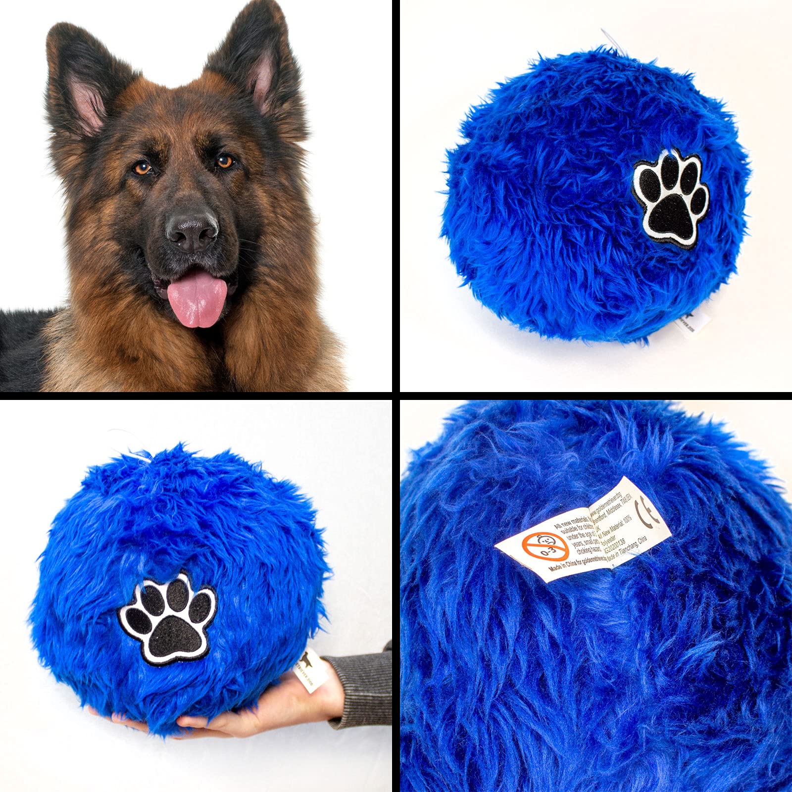 Big Red Egg Soft Fluffy Dog Ball For GERMAN SHEPHERD - Large Size Ball