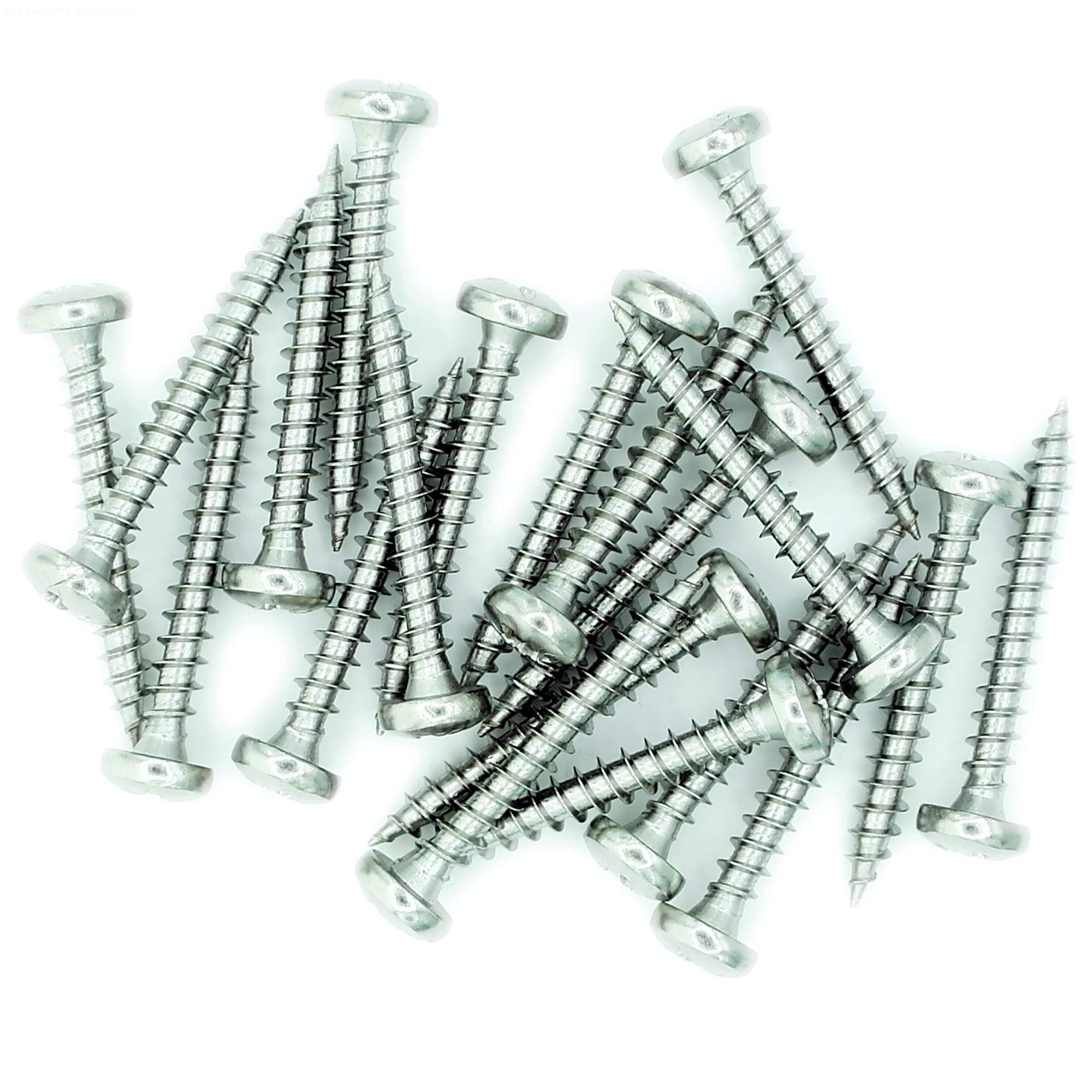 No.5 x 1.6 (3.5mm x 40mm) Pozi Pan Chipboard Screw - Stainless Steel (A2) (Pack of 20)