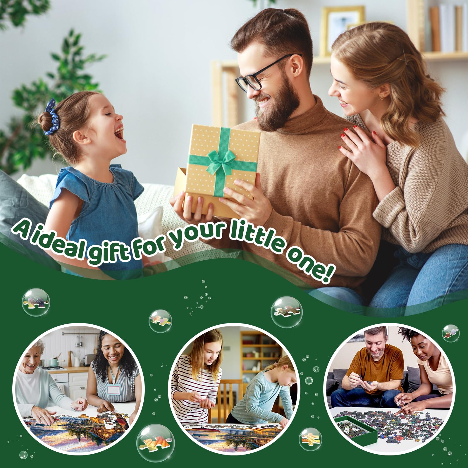 Jigsaw Puzzle for Adults 500 Pieces – 500 Piece Puzzle with Scenic Cabin, Interlocking Adult Puzzles, Letter Clues, 1:1 Poster, Home Decor Gift | 20.5 x 15 in