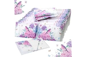 Geyee 50 Packs Facial Tissue Travel Packs Disposable Pocket Tissues for Wedding Guest Travel School Purse Home Supplies, 500 Sheets 3 Ply(Hydrangea)