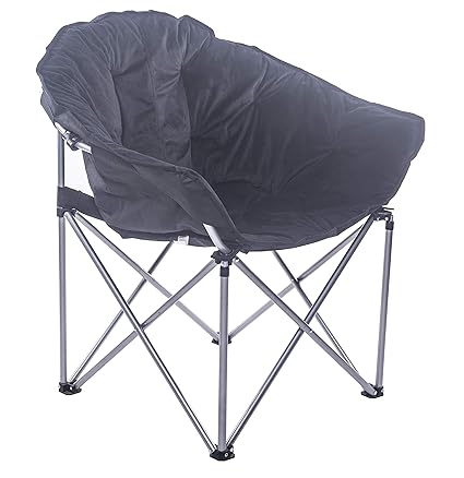 Ecolinear Oversized Folding Faux Fur Moon Chair Black