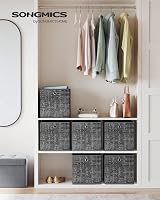 SONGMICS Storage Boxes Set of 6 Non-Woven Fabric 33 cm Cube with Handles view 2