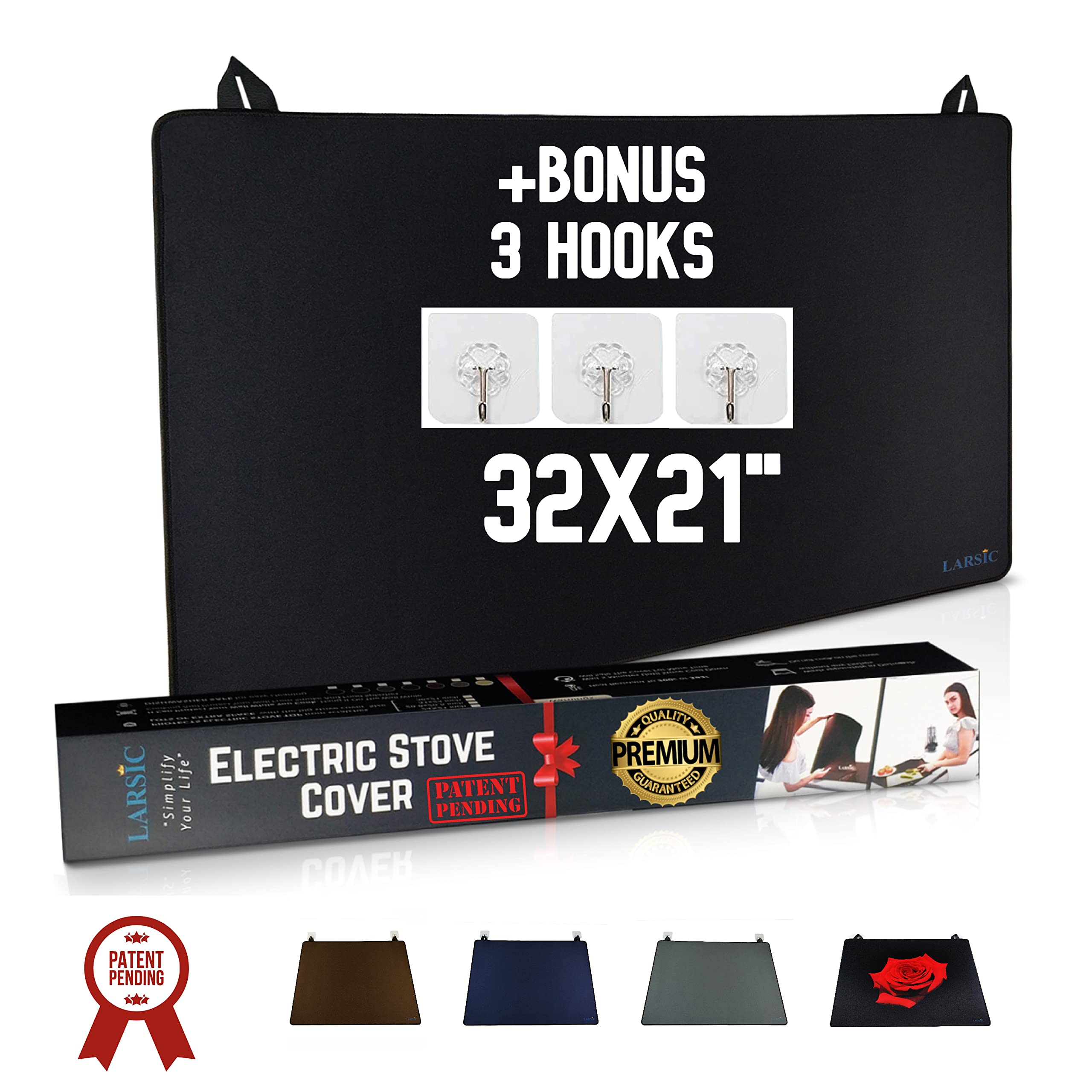 Hob Cover – Electric Hob Covers – Thick, Natural Rubber Ceramic Hob Cover to Protect from Scratches – Anti Slip, Waterproof, Heat Resistant, Foldable Cooker Hob Covers – Black 81x54 cm size 32x21"