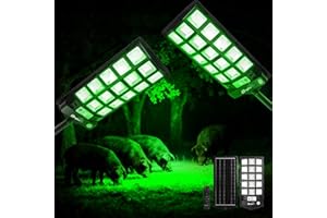 BINGLUX Hog Lights for Night Hunting - 16000LM / 20000LM Green Light for Hunting Hogs with Motion Sensor and 65FT Remote Control, Waterproof Solar Hog Feeder Light for Deer Coyote Varmint