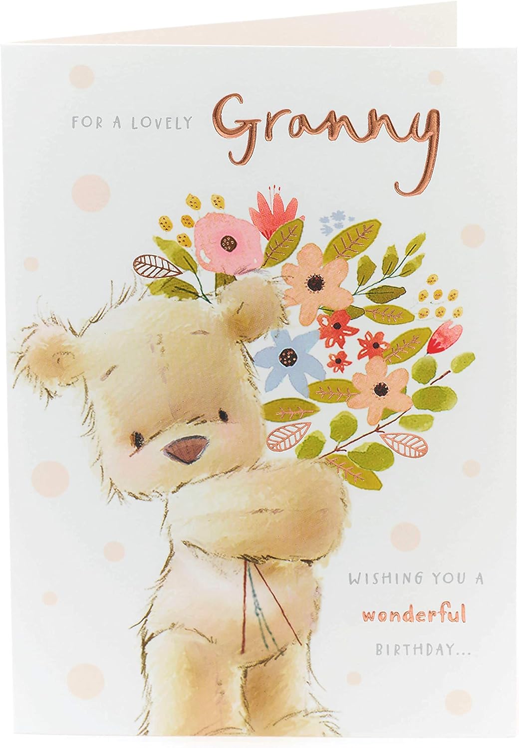 UK Greetings Birthday Card for Granny - Sweet Teddy Bear Design, Multi, 140mm x 195mm - Image 4