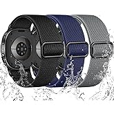 Maledan for Samsung Galaxy Watch 8 Band/Galaxy Watch 8 Classic Band Men Women, 3 Pack Stretchy Soft Nylon Cloth Breathable Waterproof Sport Strap for Samsung Watch8 40mm 44mm/ Watch8 Classic 46mm